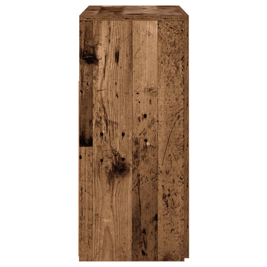 Dressoir met LED-verlichting 80x35x75 cm bewerkt hout oud hout