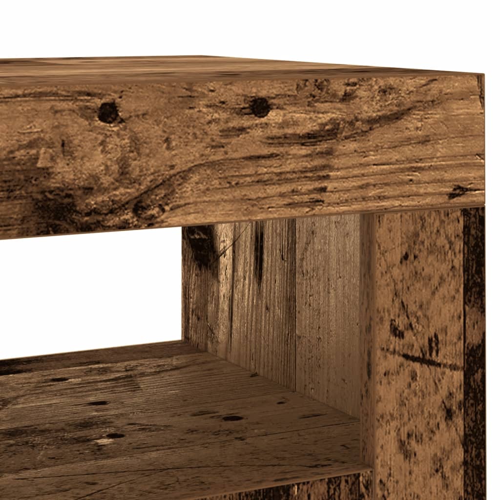Dressoir met LED-verlichting 80x35x75 cm bewerkt hout oud hout