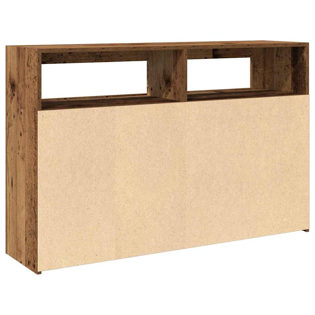 Dressoir met LED 115,5x30x75 cm bewerkt hout oud hout