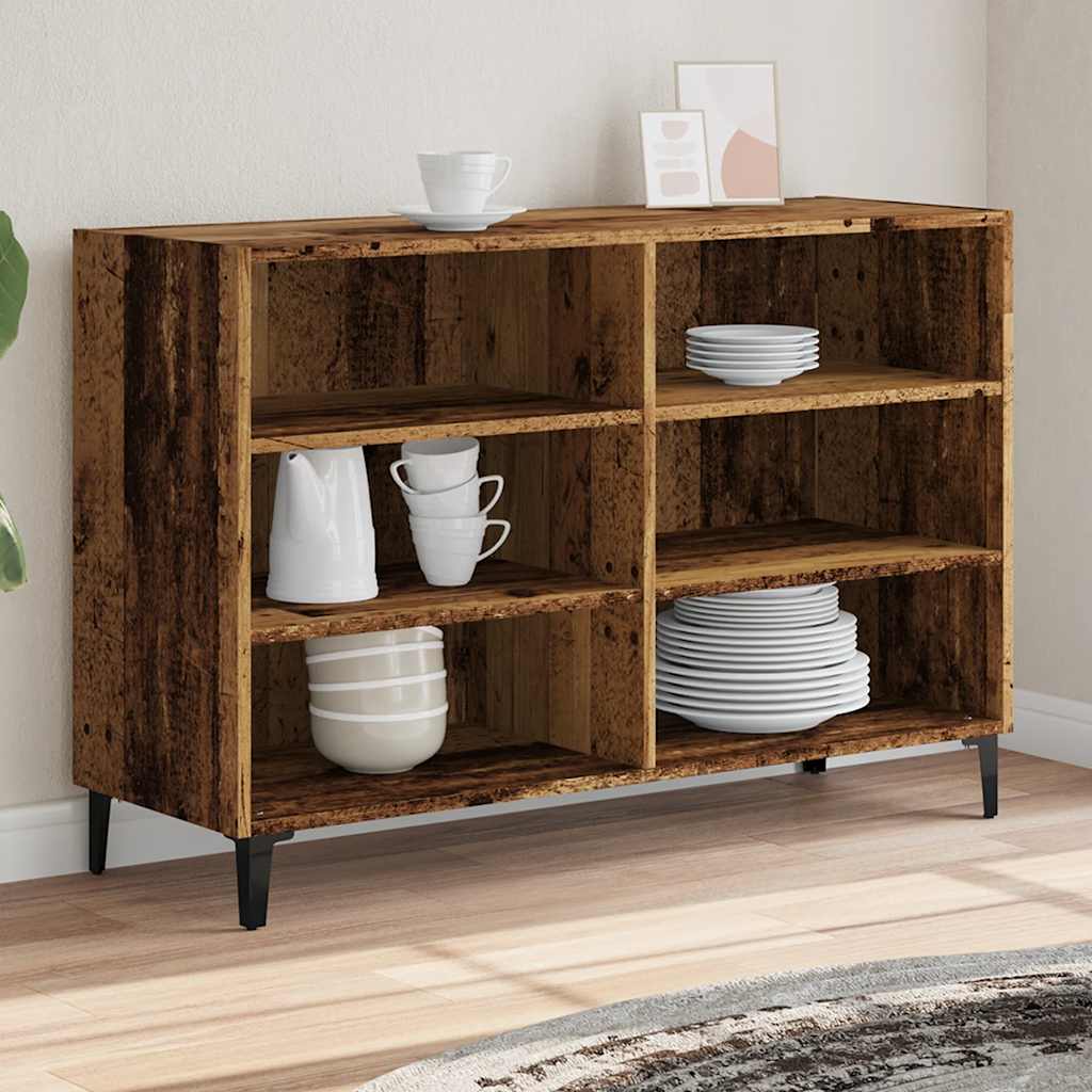 Dressoir 103,5x35x70 cm bewerkt hout oud houtkleurig