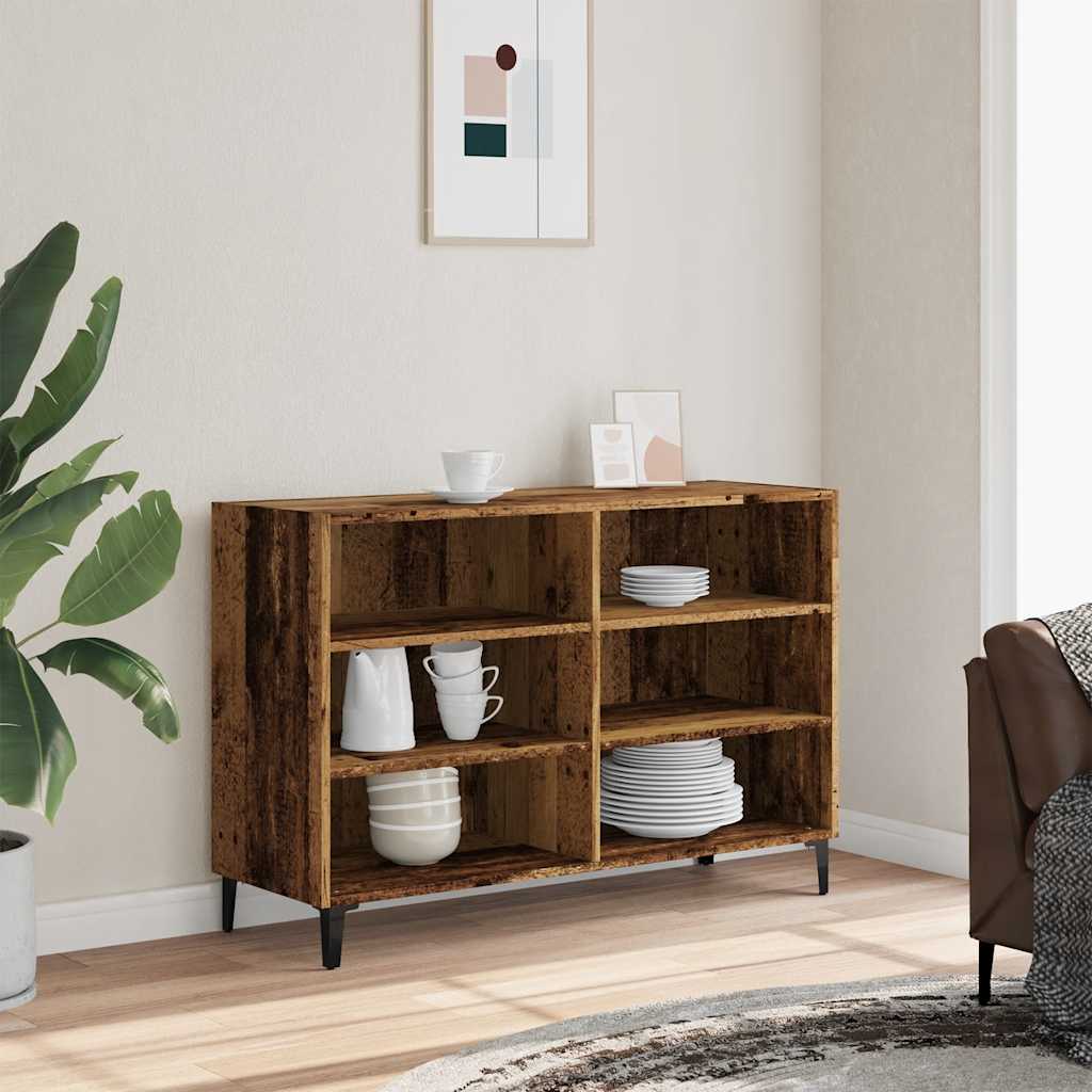 Dressoir 103,5x35x70 cm bewerkt hout oud houtkleurig