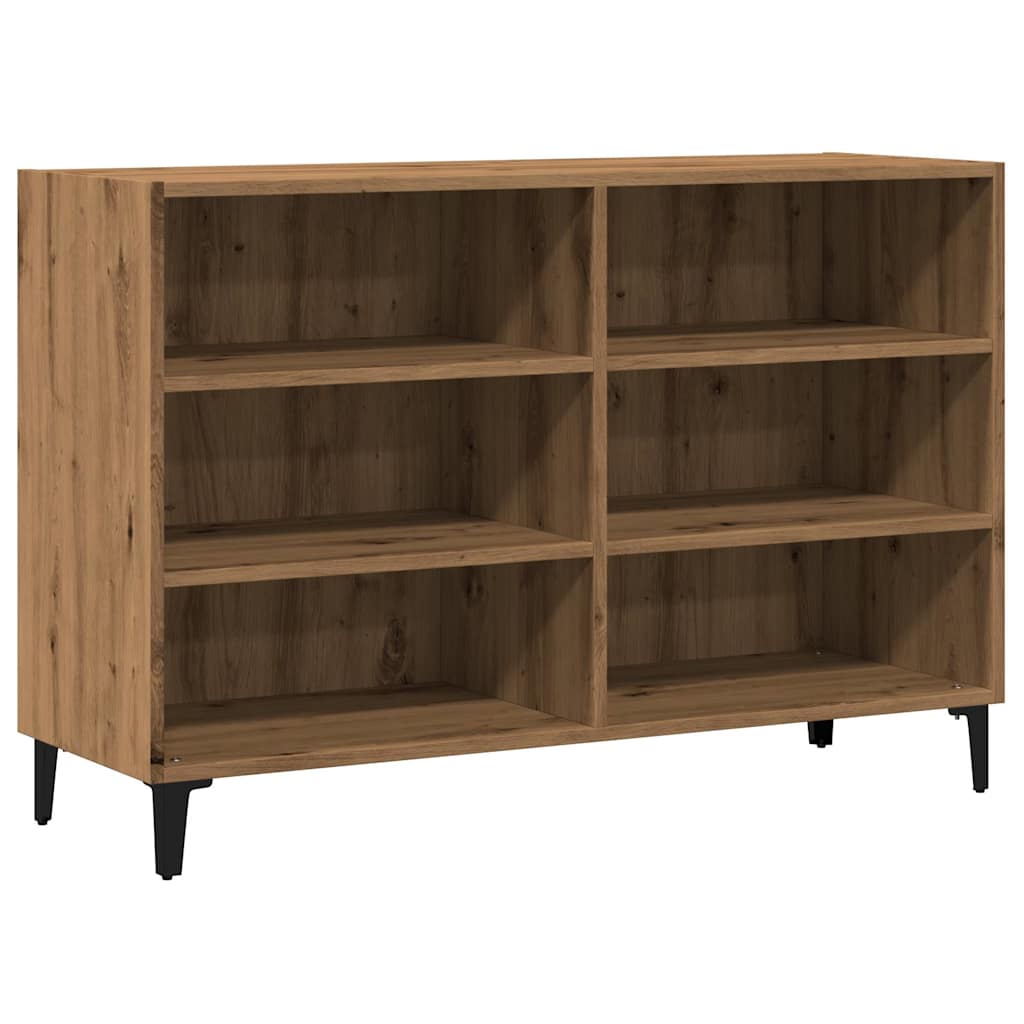 Dressoir 103,5x35x70 cm bewerkt hout artisanaal eikenkleurig