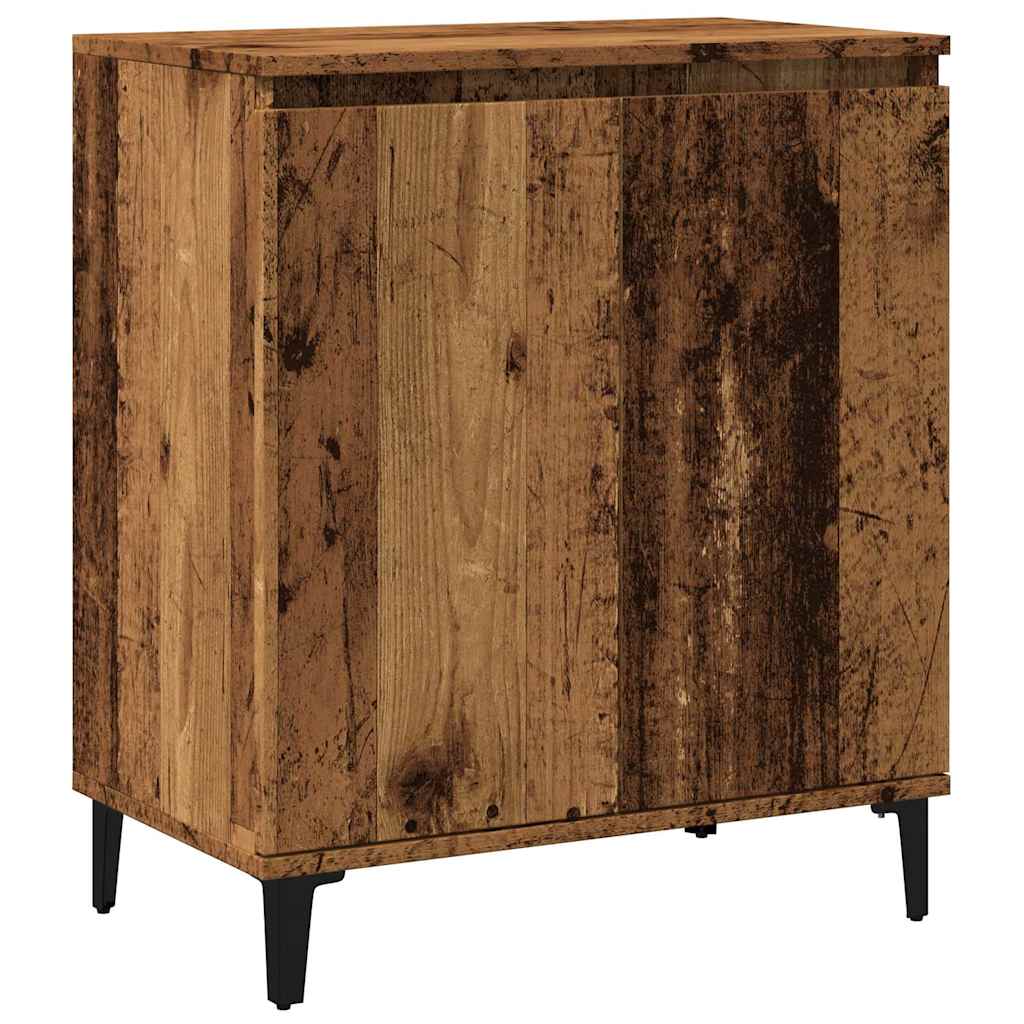 Dressoir 60x35x70 cm bewerkt hout oud houtkleurig