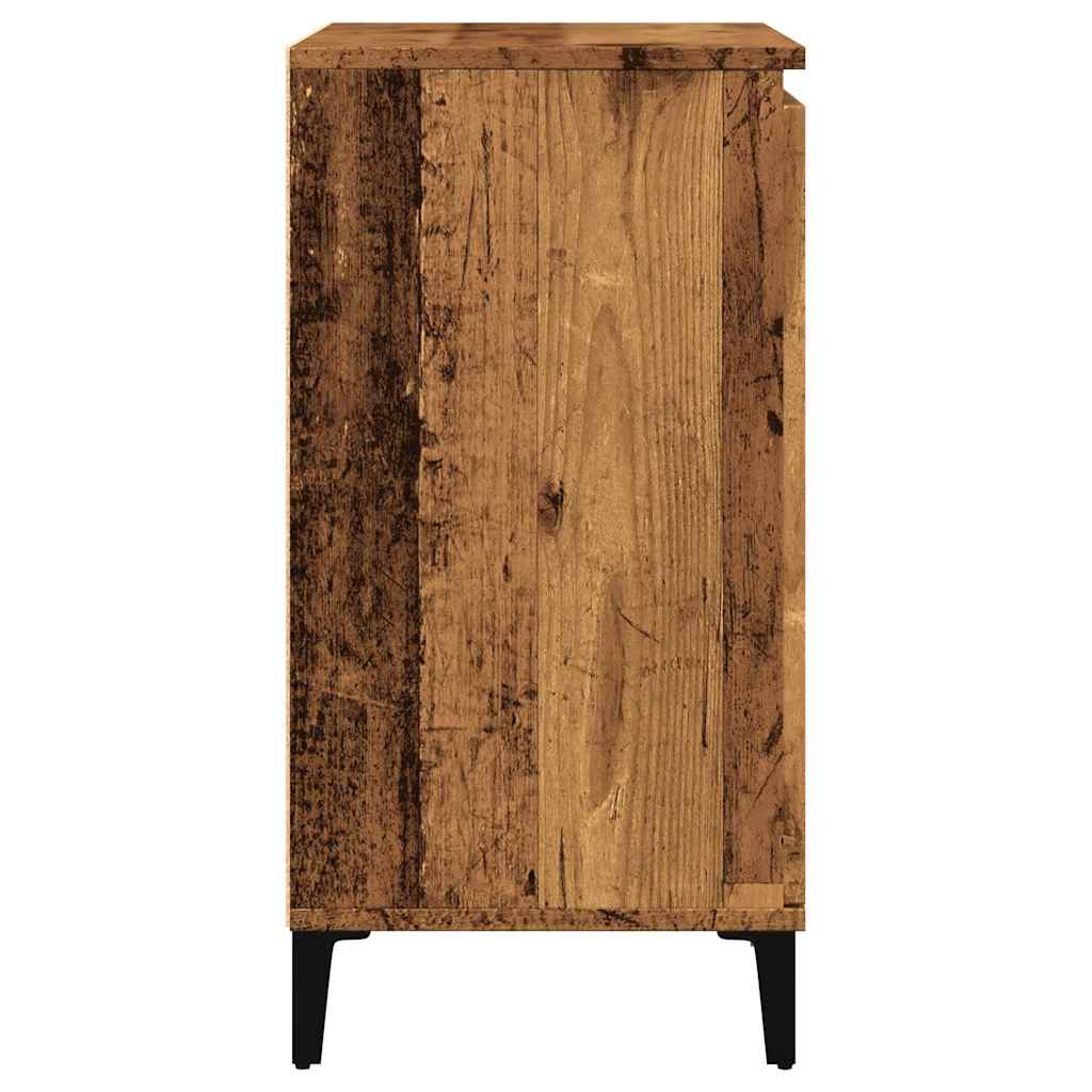 Dressoir 60x35x70 cm bewerkt hout oud houtkleurig
