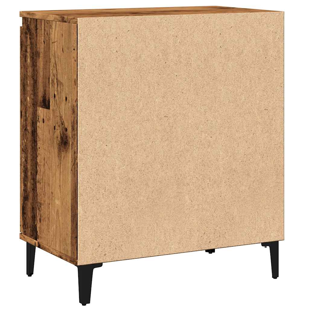 Dressoir 60x35x70 cm bewerkt hout oud houtkleurig