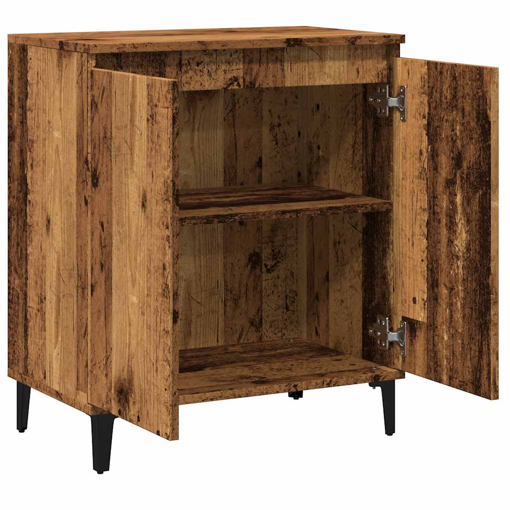 Dressoir 60x35x70 cm bewerkt hout oud houtkleurig
