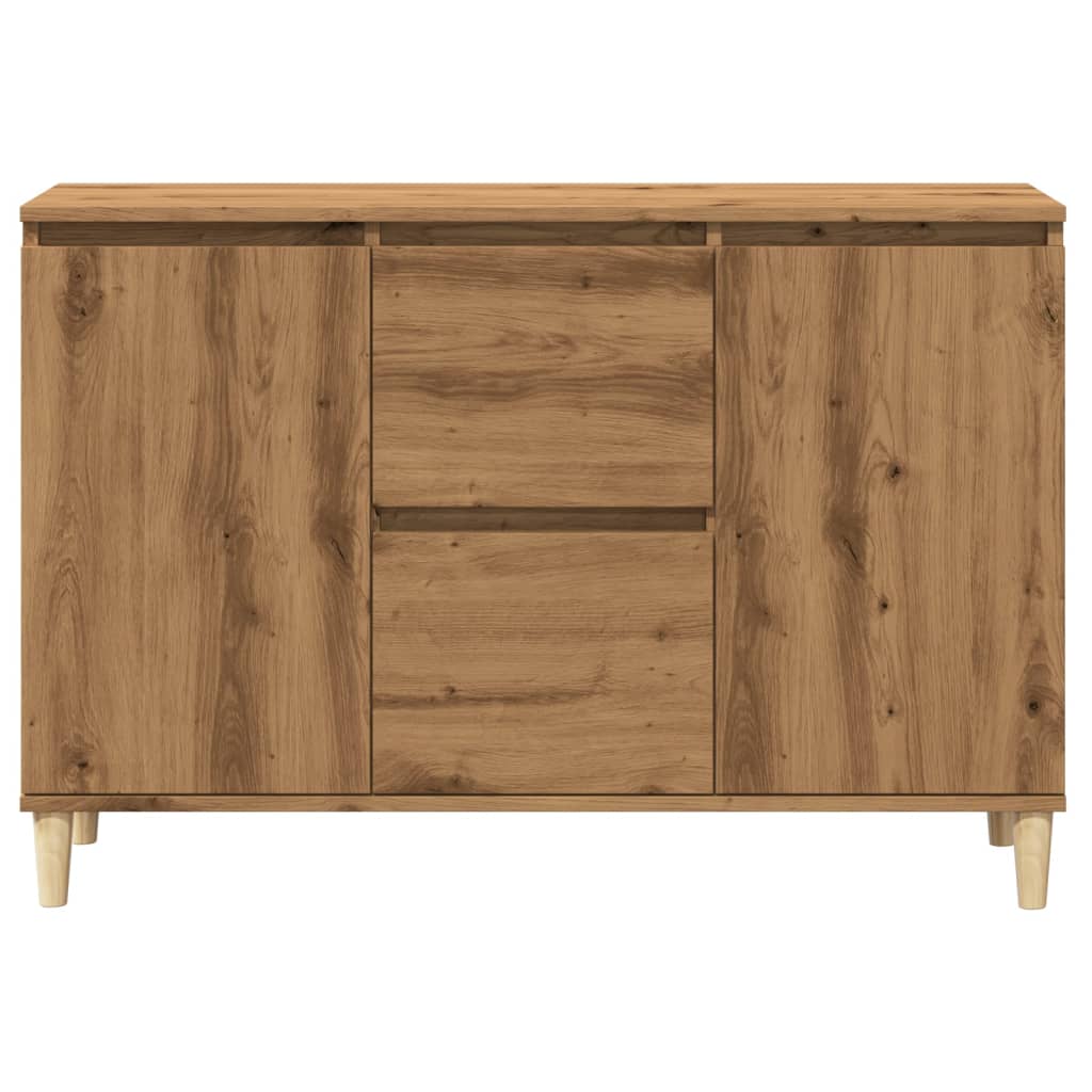 Dressoir 102x35x70 cm bewerkt hout artisanaal eikenkleurig