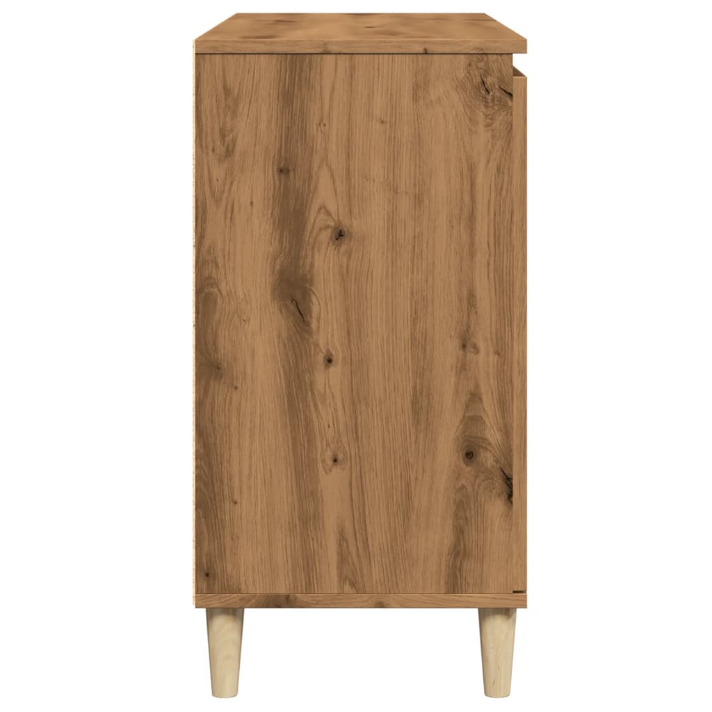 Dressoir 102x35x70 cm bewerkt hout artisanaal eikenkleurig