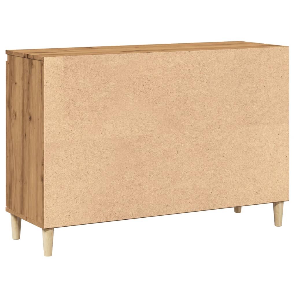 Dressoir 102x35x70 cm bewerkt hout artisanaal eikenkleurig