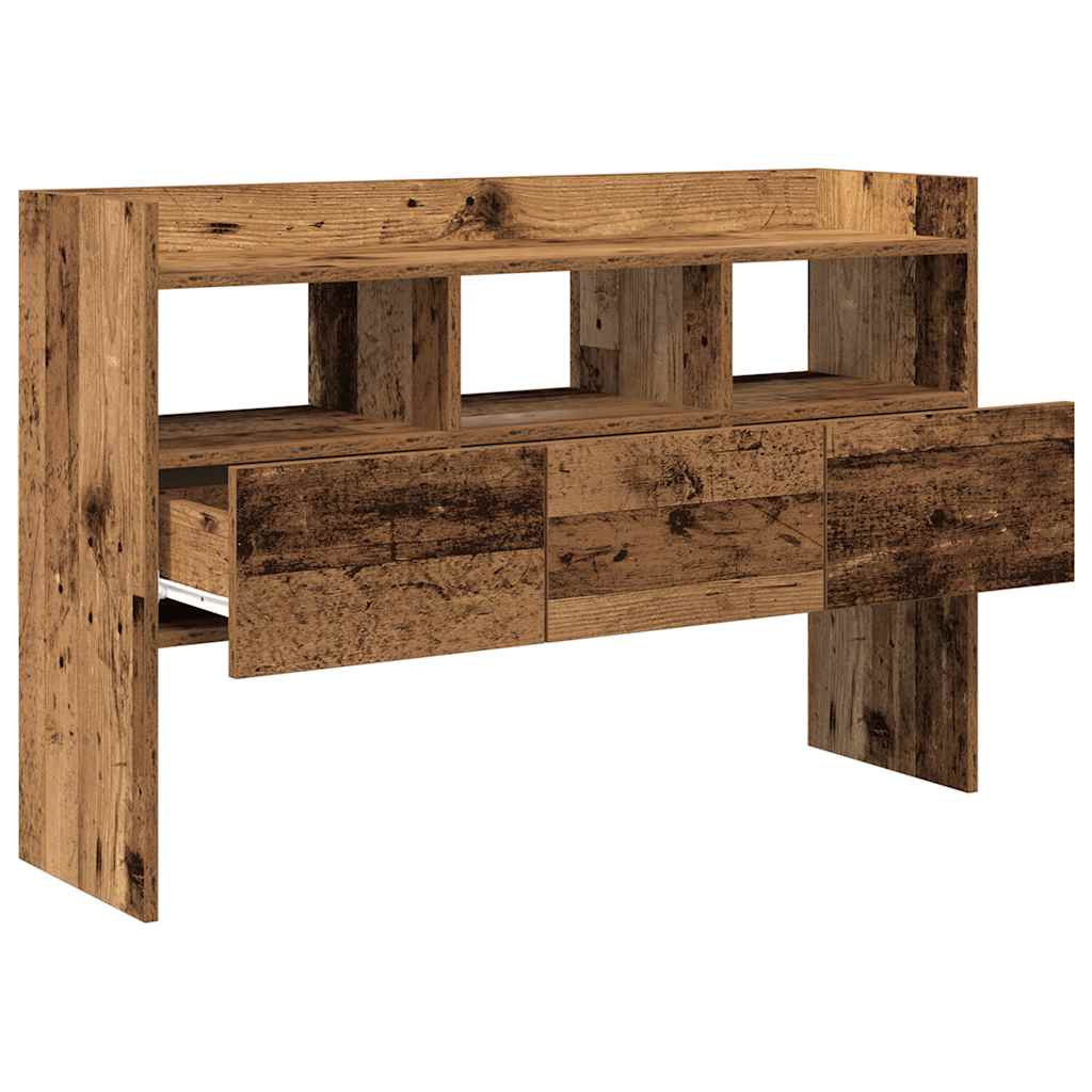 Dressoir 105x30x70 cm bewerkt hout oud houtkleurig