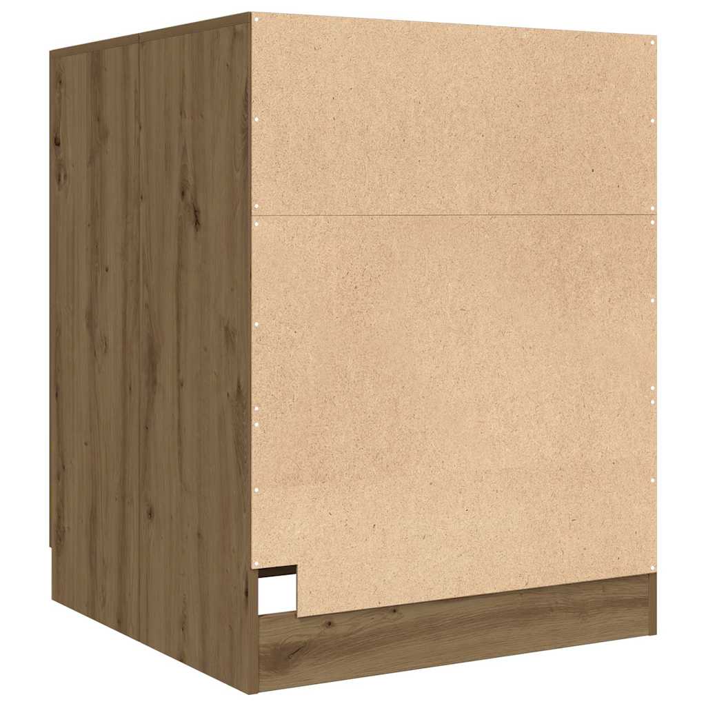 Wasmachinekast 70,5x71,5x91,5 cm artisanaal eikenkleurig