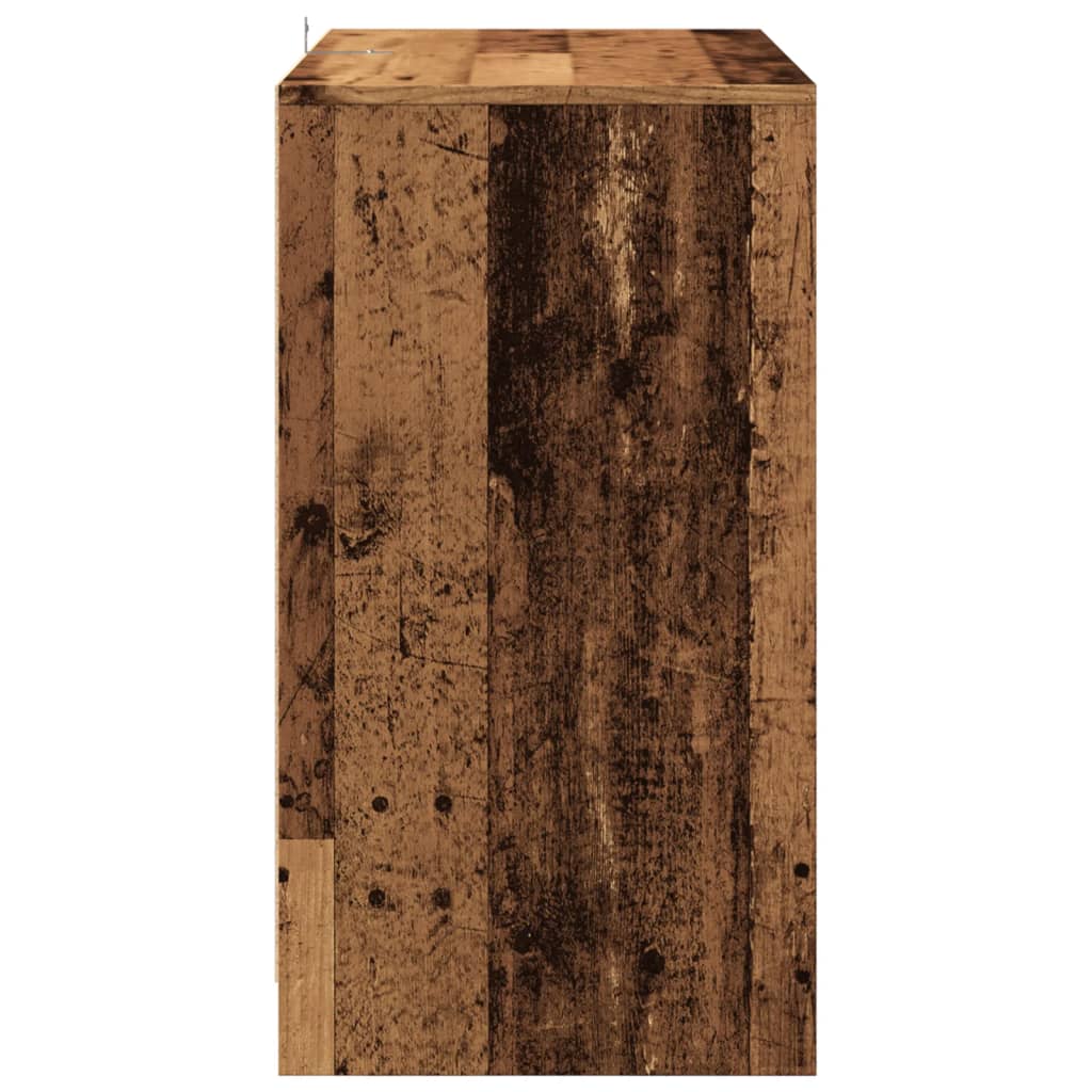 Dressoir 70x41x75 cm bewerkt hout oud houtkleurig
