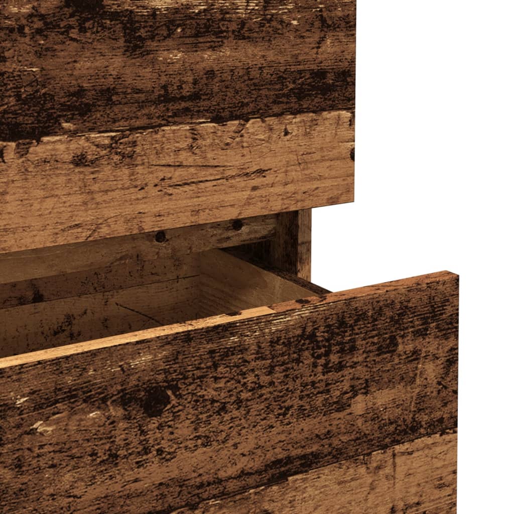 Dressoir 70x41x75 cm bewerkt hout oud houtkleurig