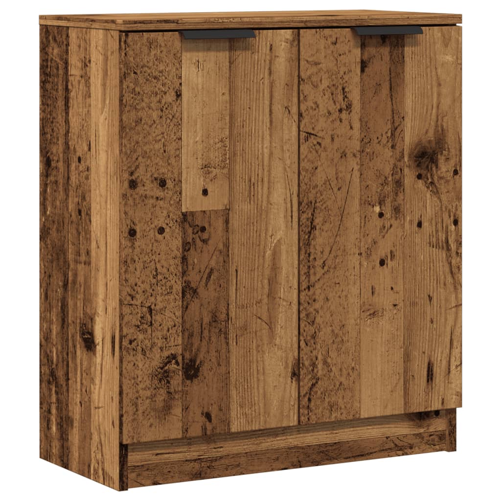 Dressoir 60x30x70 cm bewerkt hout oud houtkleurig