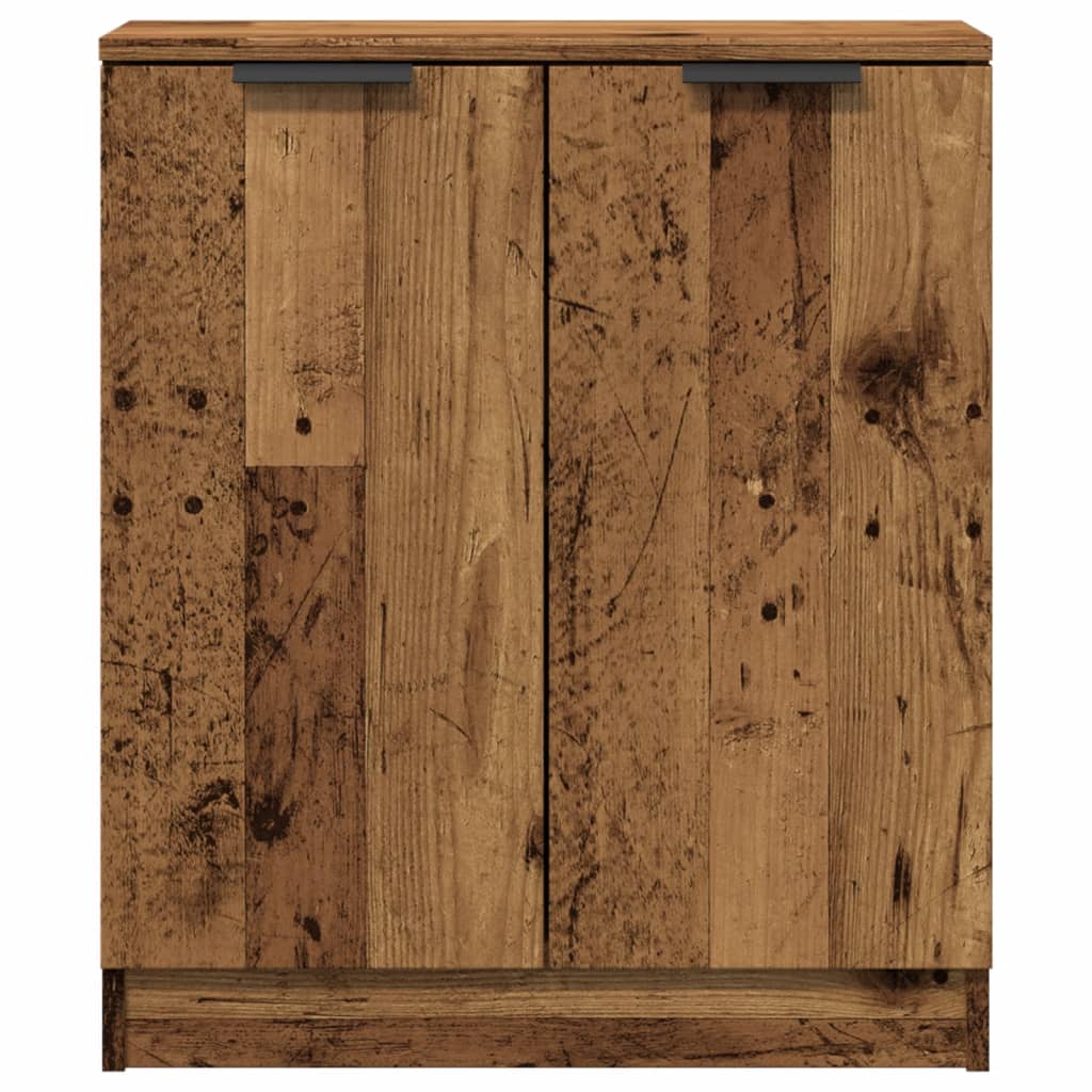 Dressoir 60x30x70 cm bewerkt hout oud houtkleurig
