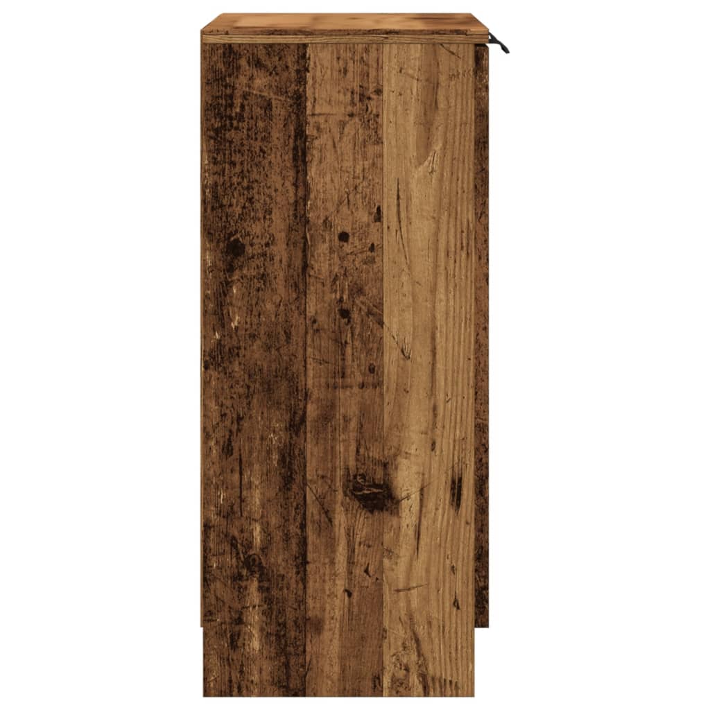 Dressoir 60x30x70 cm bewerkt hout oud houtkleurig