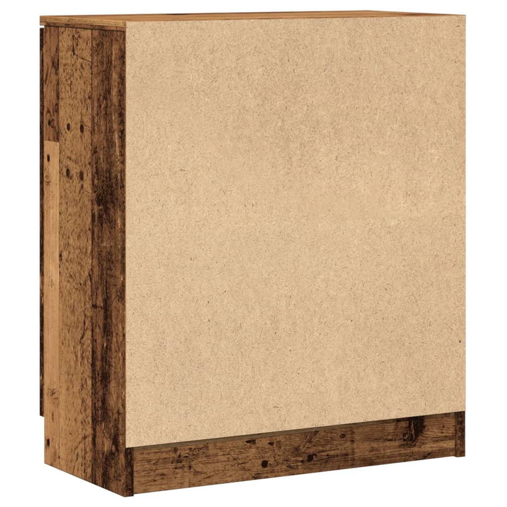 Dressoir 60x30x70 cm bewerkt hout oud houtkleurig