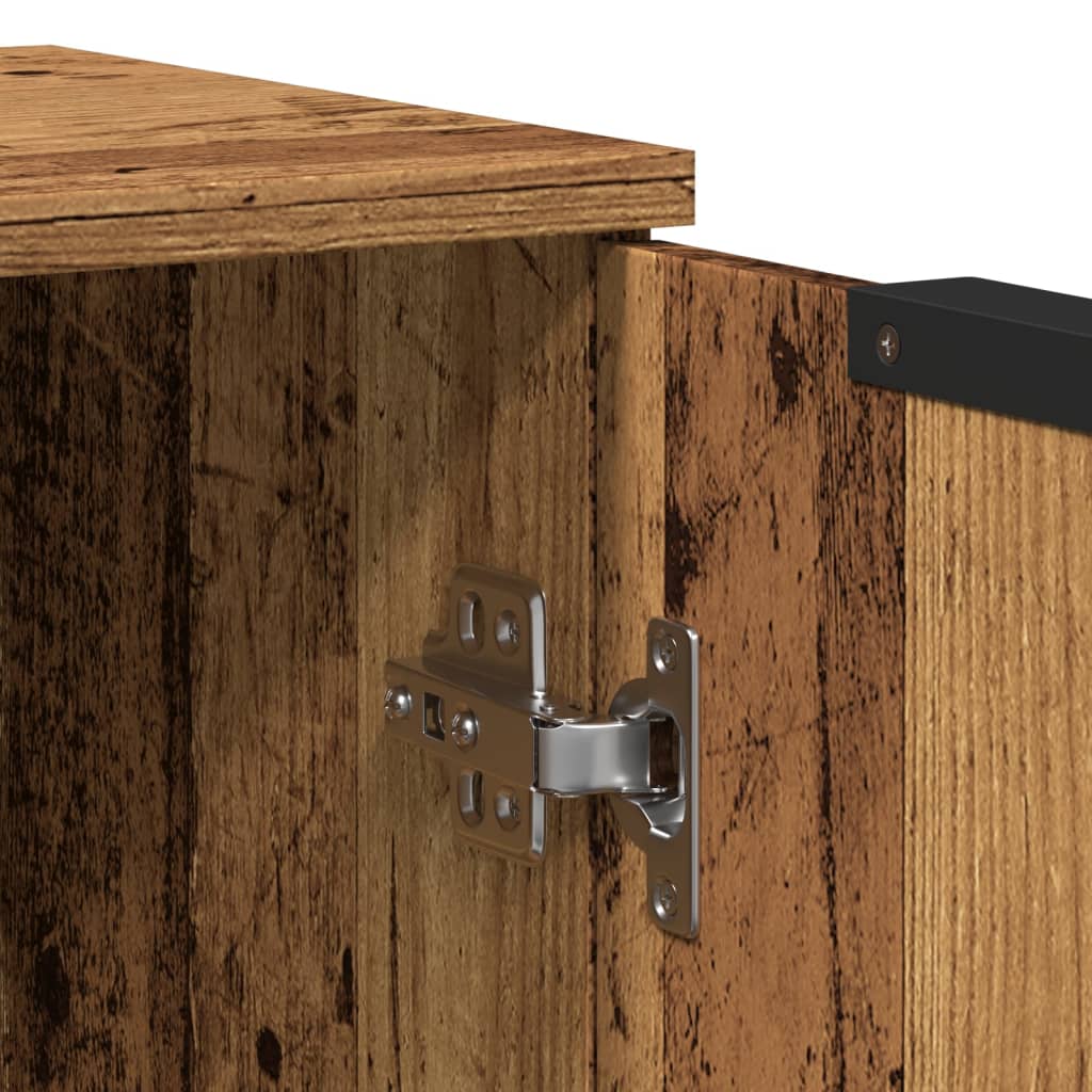 Dressoir 60x30x70 cm bewerkt hout oud houtkleurig