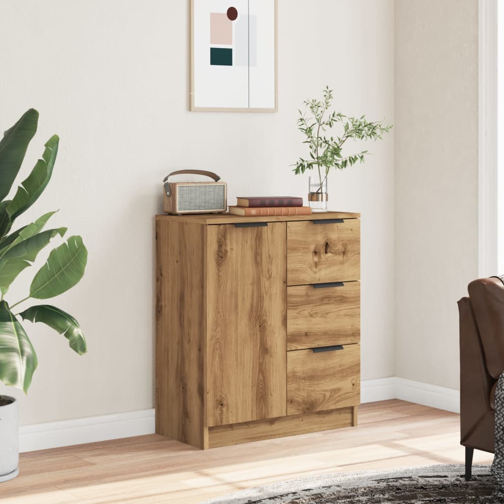 Dressoir 60x30x70 cm bewerkt hout artisan eikenkleurig