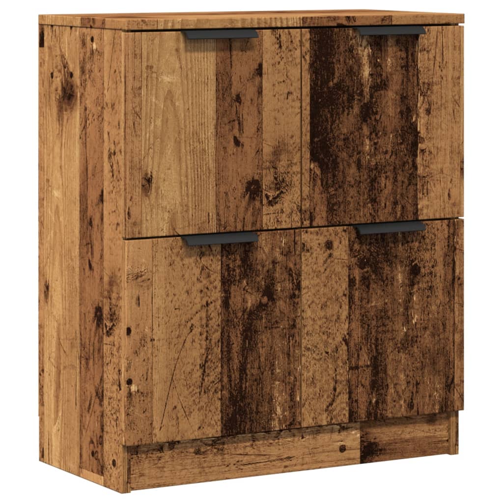 Dressoir 60x30x70 cm bewerkt hout oud houtkleurig