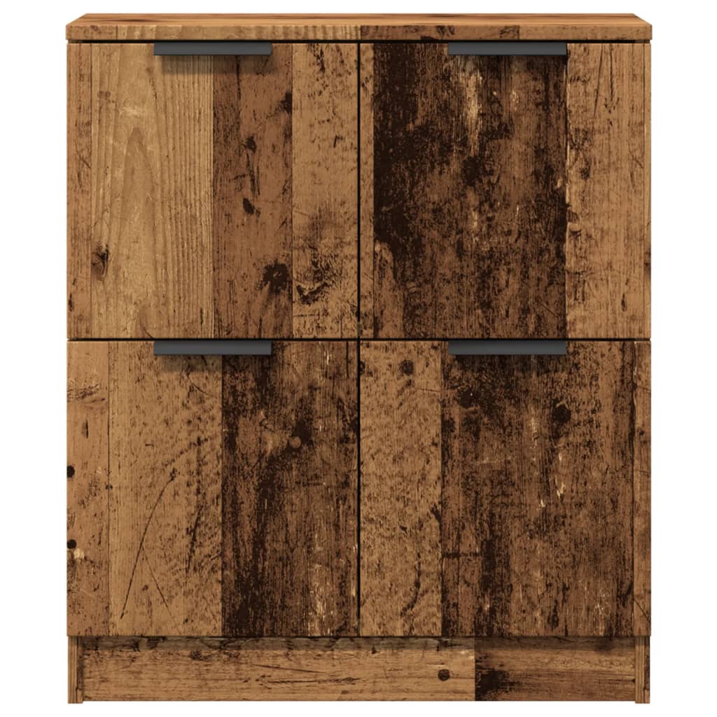 Dressoir 60x30x70 cm bewerkt hout oud houtkleurig