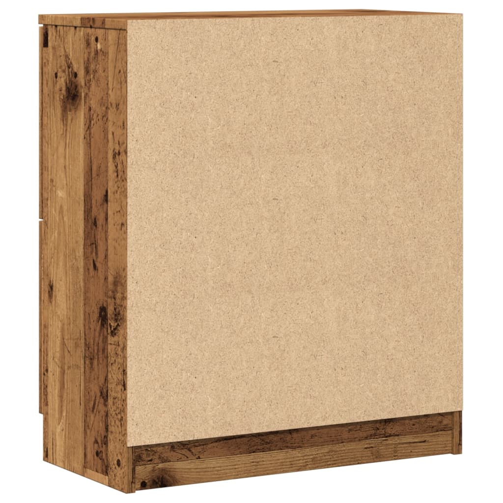 Dressoir 60x30x70 cm bewerkt hout oud houtkleurig