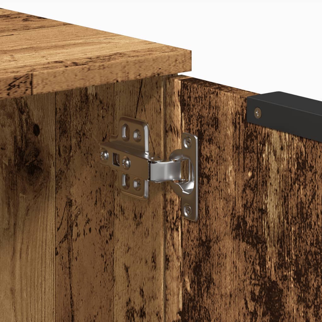 Dressoir 60x30x70 cm bewerkt hout oud houtkleurig