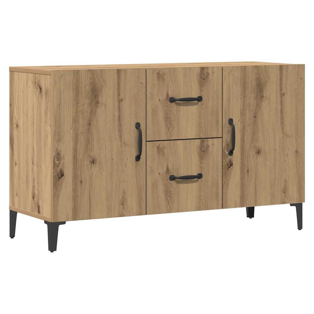 Dressoir 100x36x60 cm bewerkt hout artisanaal eikenkleurig