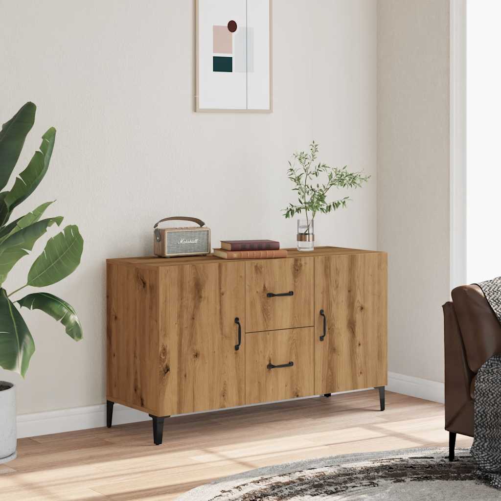 Dressoir 100x36x60 cm bewerkt hout artisanaal eikenkleurig