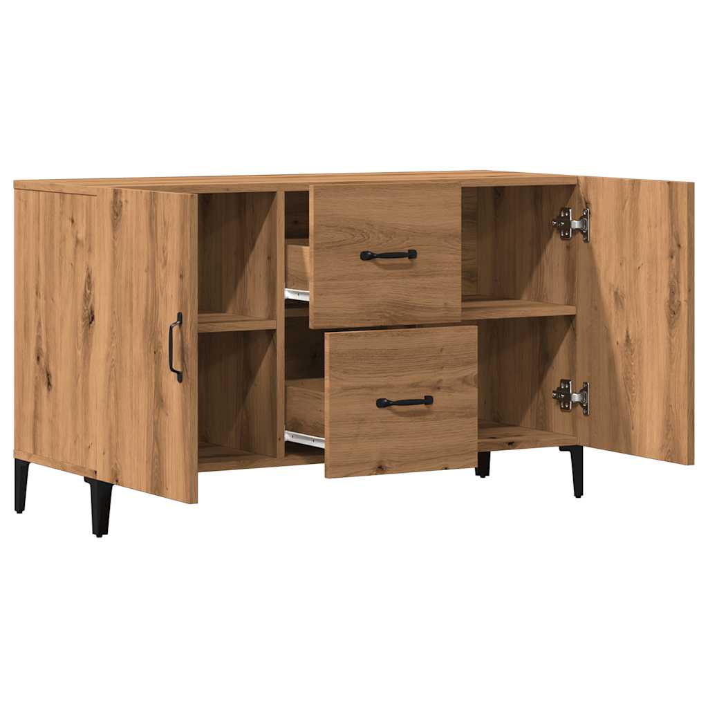 Dressoir 100x36x60 cm bewerkt hout artisanaal eikenkleurig