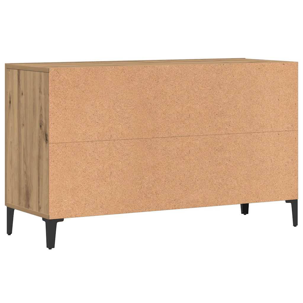 Dressoir 100x36x60 cm bewerkt hout artisanaal eikenkleurig