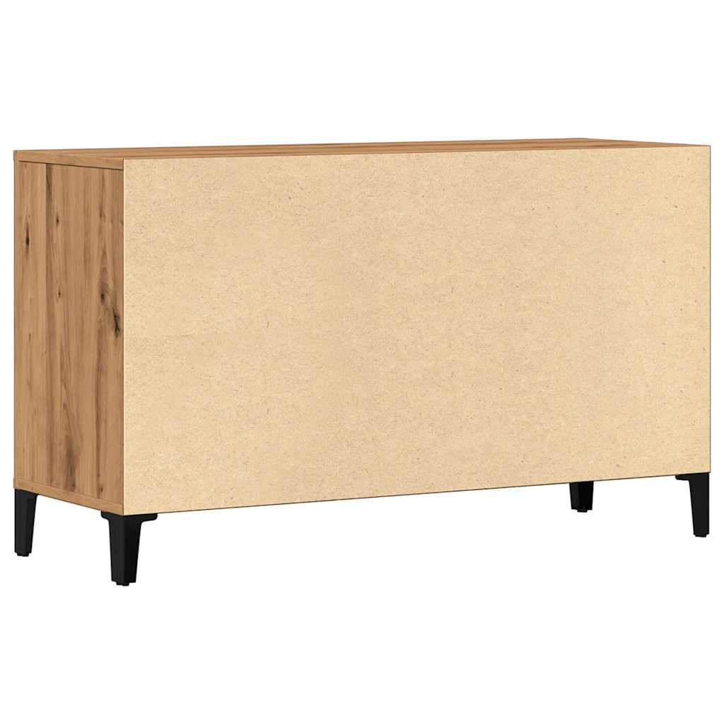 Dressoir 100x36x60 cm bewerkt hout artisanaal eikenkleurig