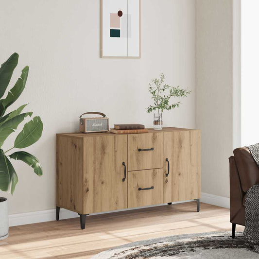 Dressoir 100x36x60 cm bewerkt hout artisanaal eikenkleurig