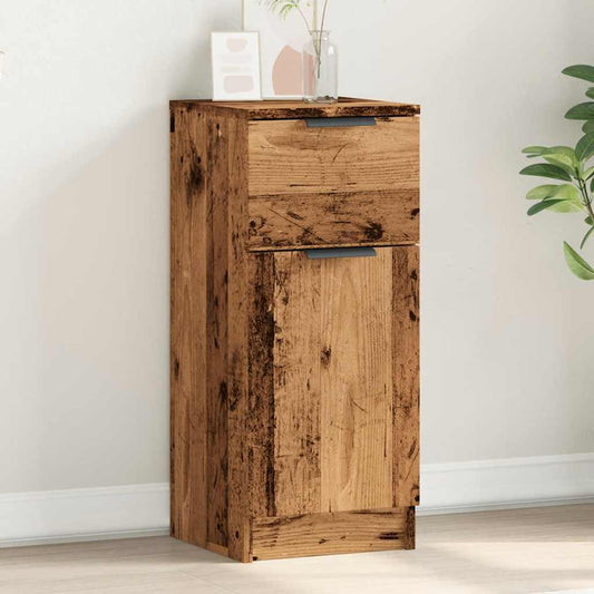 Dressoir 30x30x70 cm bewerkt hout oud houtkleurig