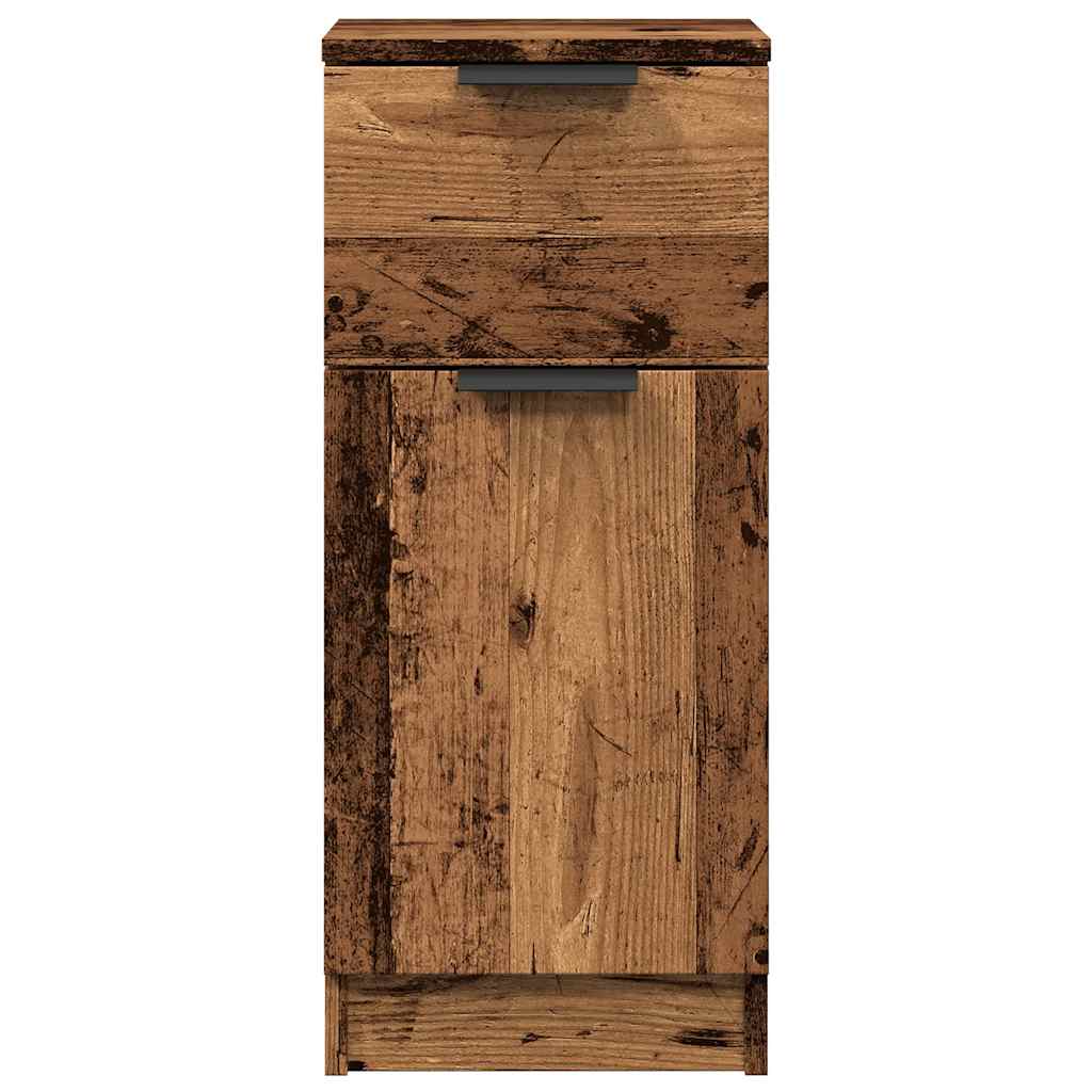 Dressoirs 2 st 30x30x70 cm bewerkt hout oud houtkleurig
