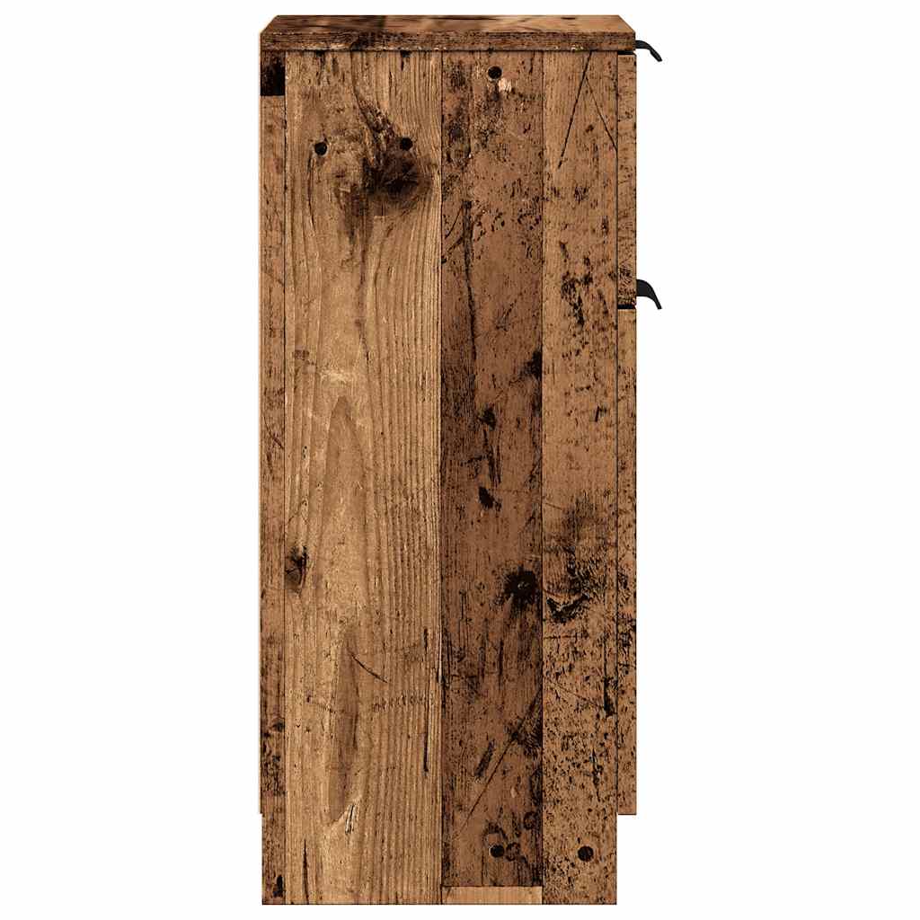 Dressoirs 2 st 30x30x70 cm bewerkt hout oud houtkleurig