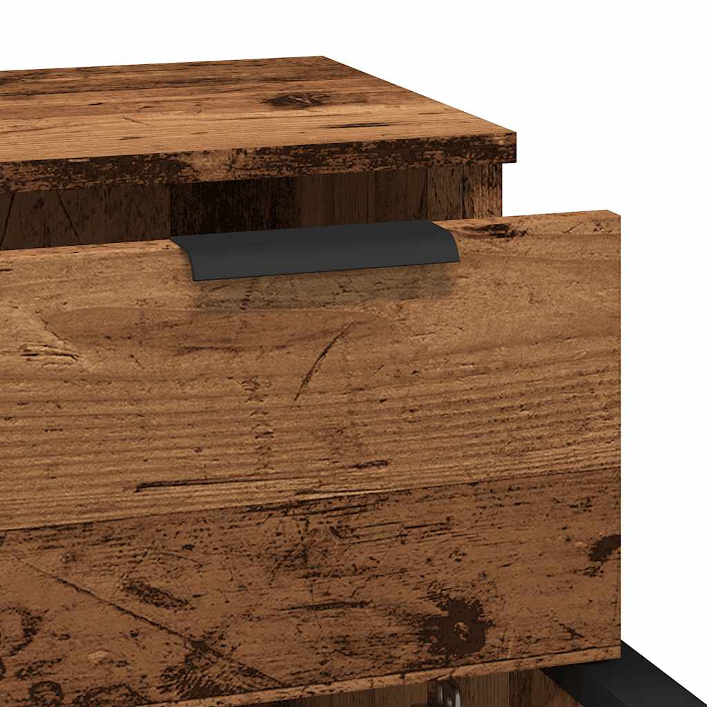 Dressoirs 2 st 30x30x70 cm bewerkt hout oud houtkleurig