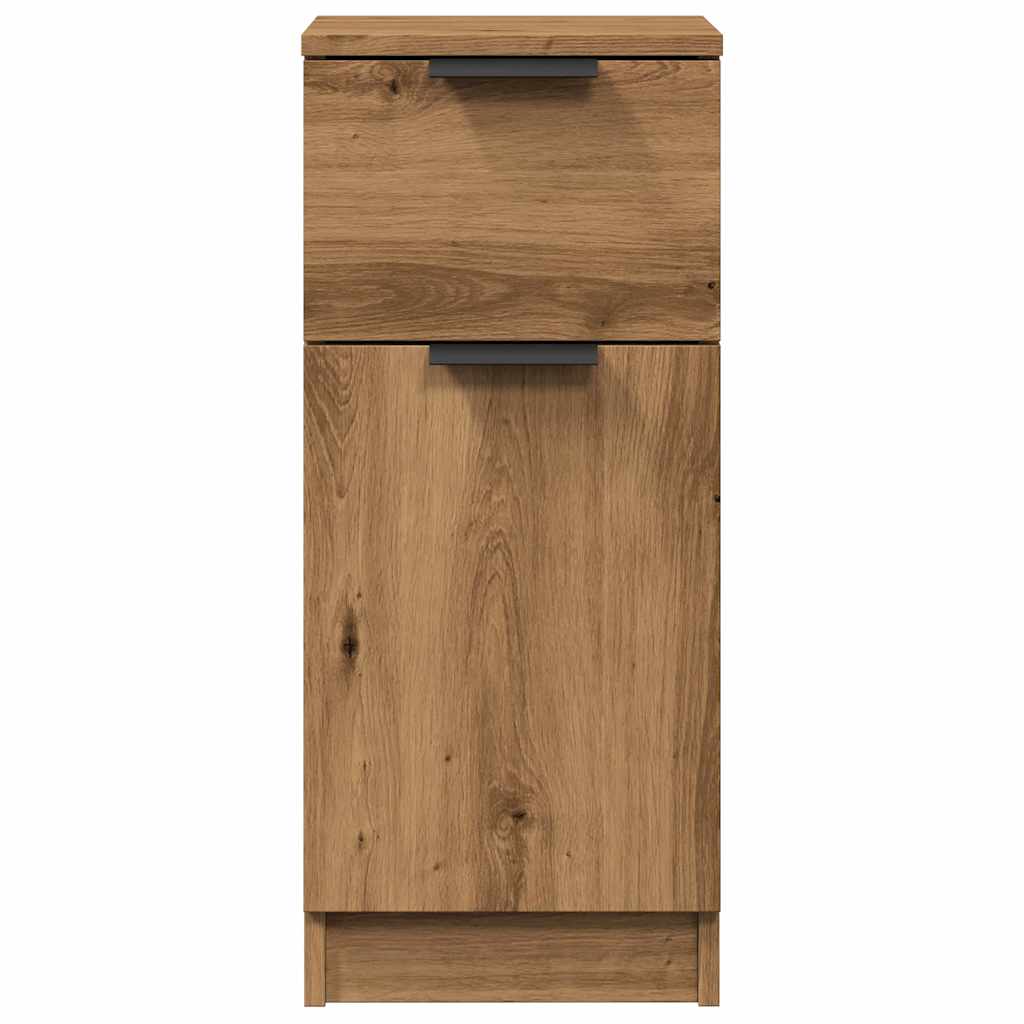 Dressoirs 2 st 30x30x70 cm bewerkt hout artisanaal eikenkleur