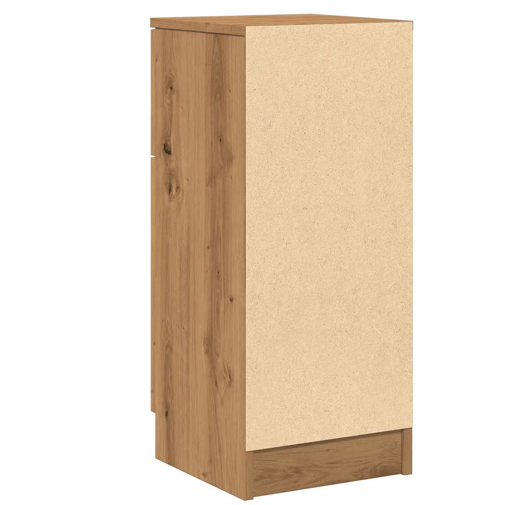 Dressoirs 2 st 30x30x70 cm bewerkt hout artisanaal eikenkleur