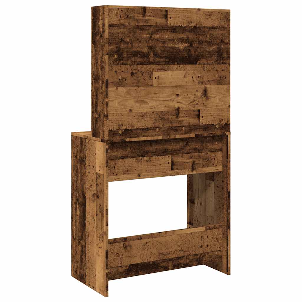 Kaptafel met LED-verlichting 74,5x40x141 cm oud houtkleurig