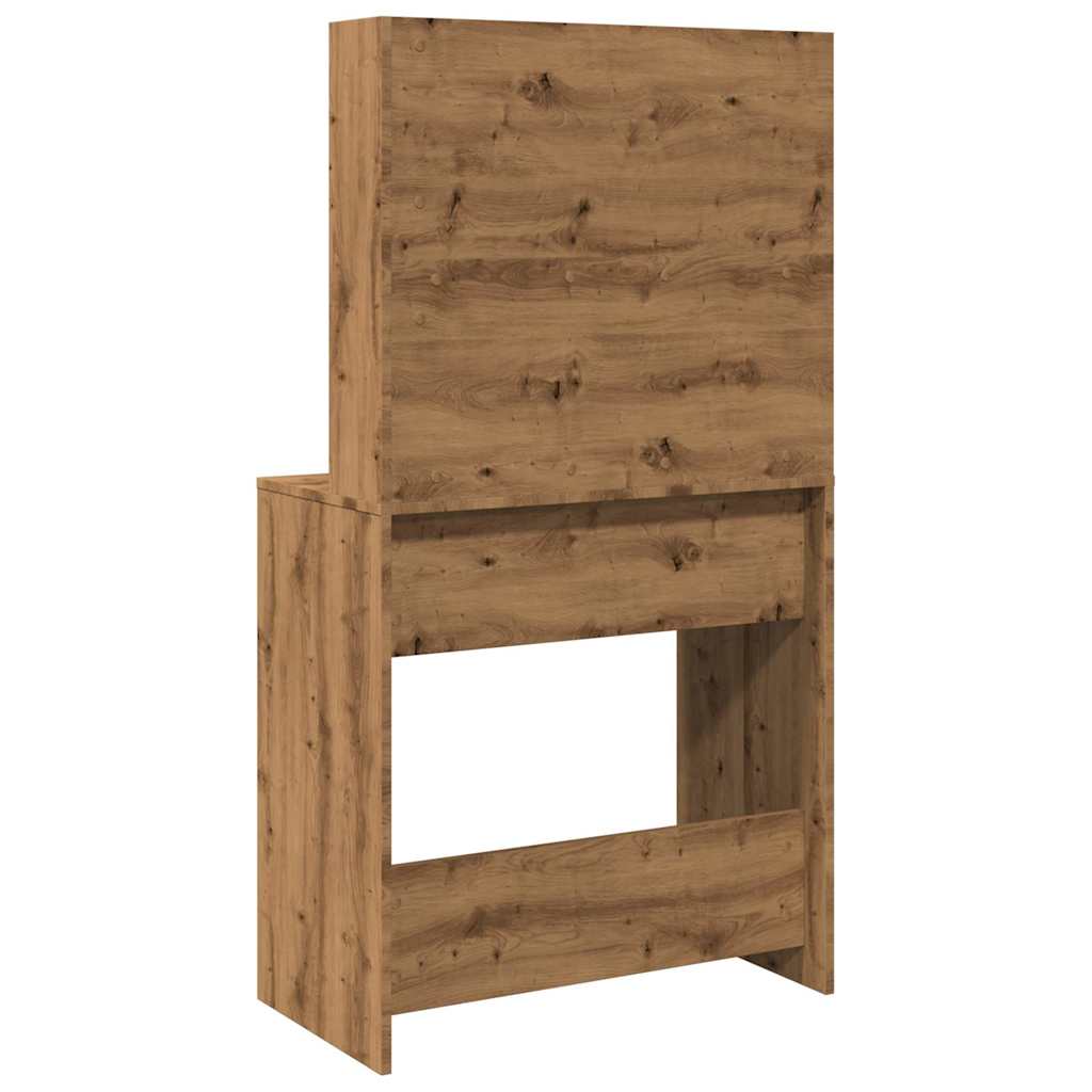 Kaptafel met LED-verlichting 74,5x40x141 cm artisanaal eiken