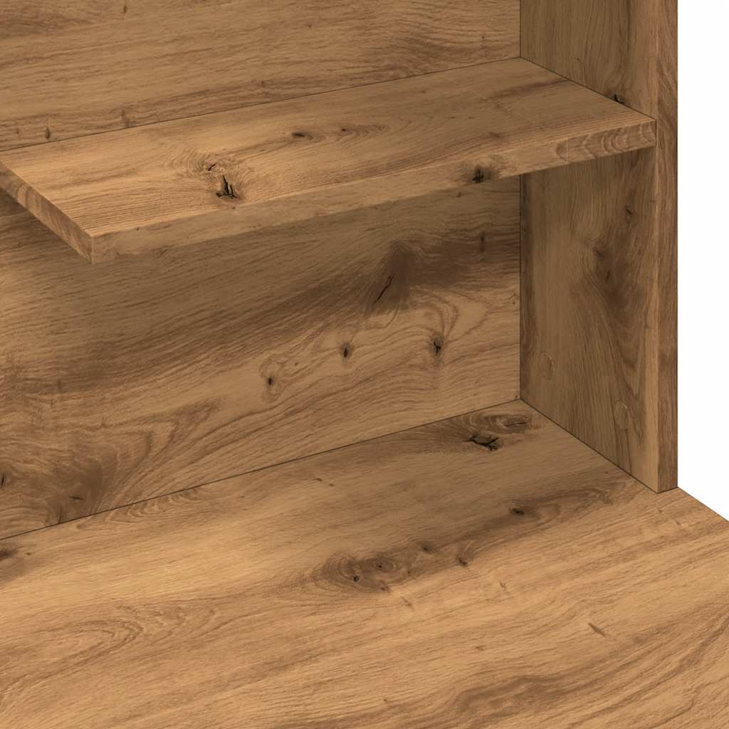 Kaptafel met LED-verlichting 74,5x40x141 cm artisanaal eiken