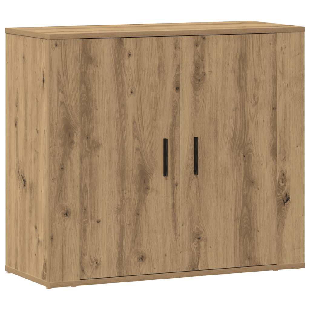 Dressoir 80x33x70 cm bewerkt hout artisanaal eikenkleurig