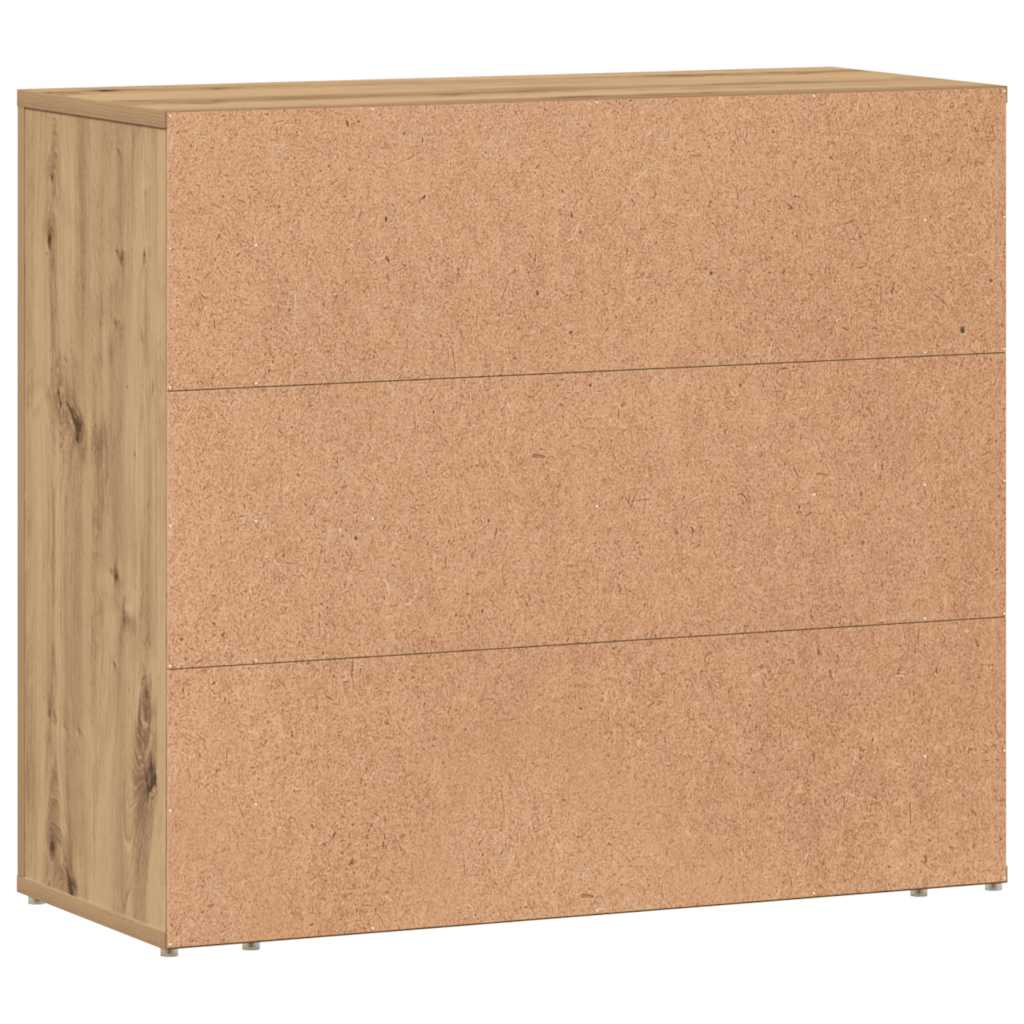 Dressoir 80x33x70 cm bewerkt hout artisanaal eikenkleurig