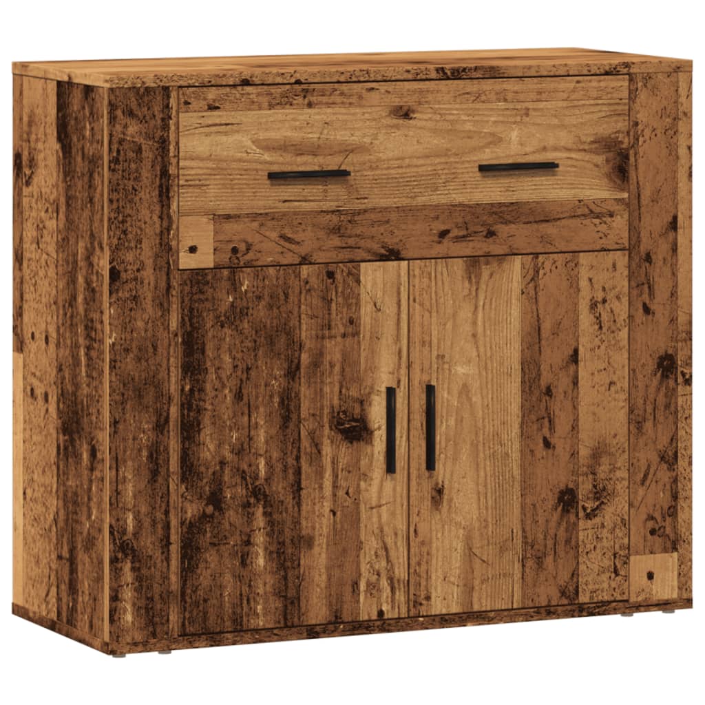 Dressoir 80x33x70 cm bewerkt hout oud houtkleurig