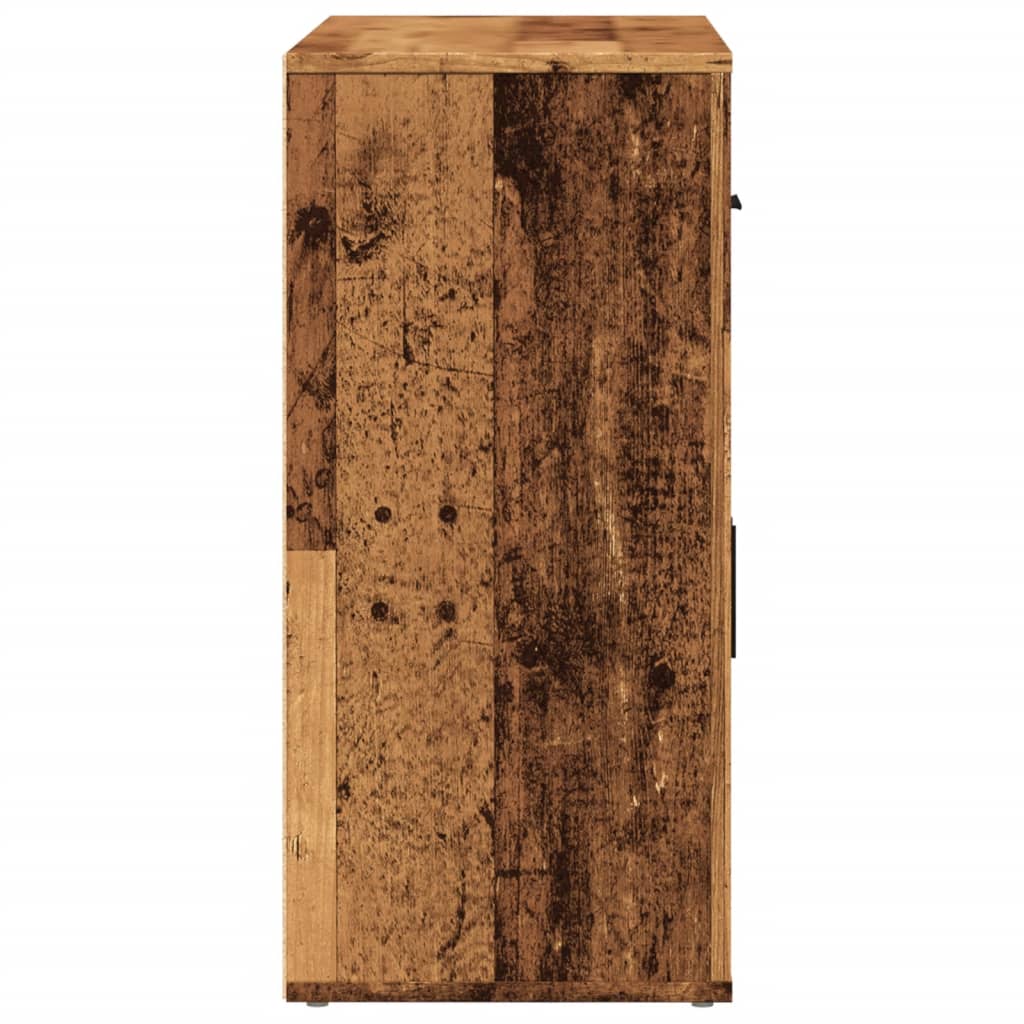 Dressoir 80x33x70 cm bewerkt hout oud houtkleurig