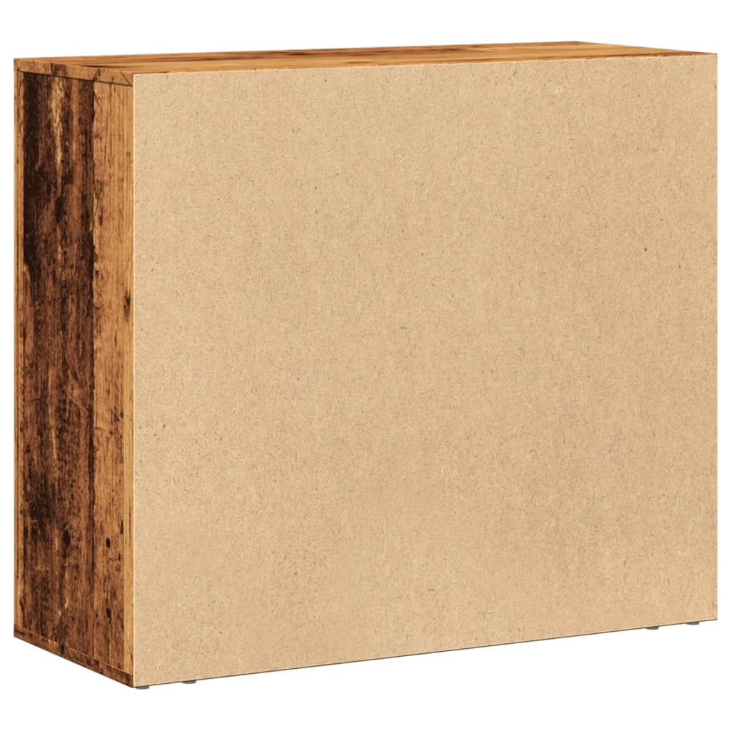 Dressoir 80x33x70 cm bewerkt hout oud houtkleurig