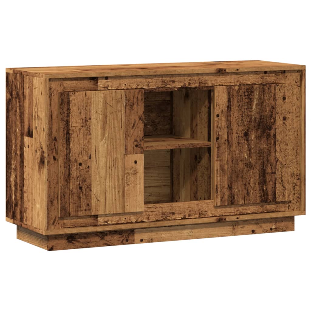 Dressoir 102x35x60 cm bewerkt hout oud houtkleurig