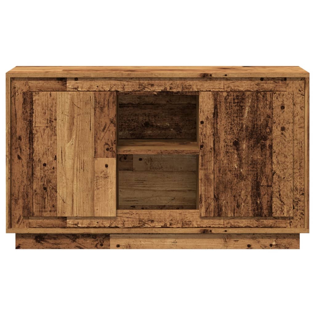 Dressoir 102x35x60 cm bewerkt hout oud houtkleurig