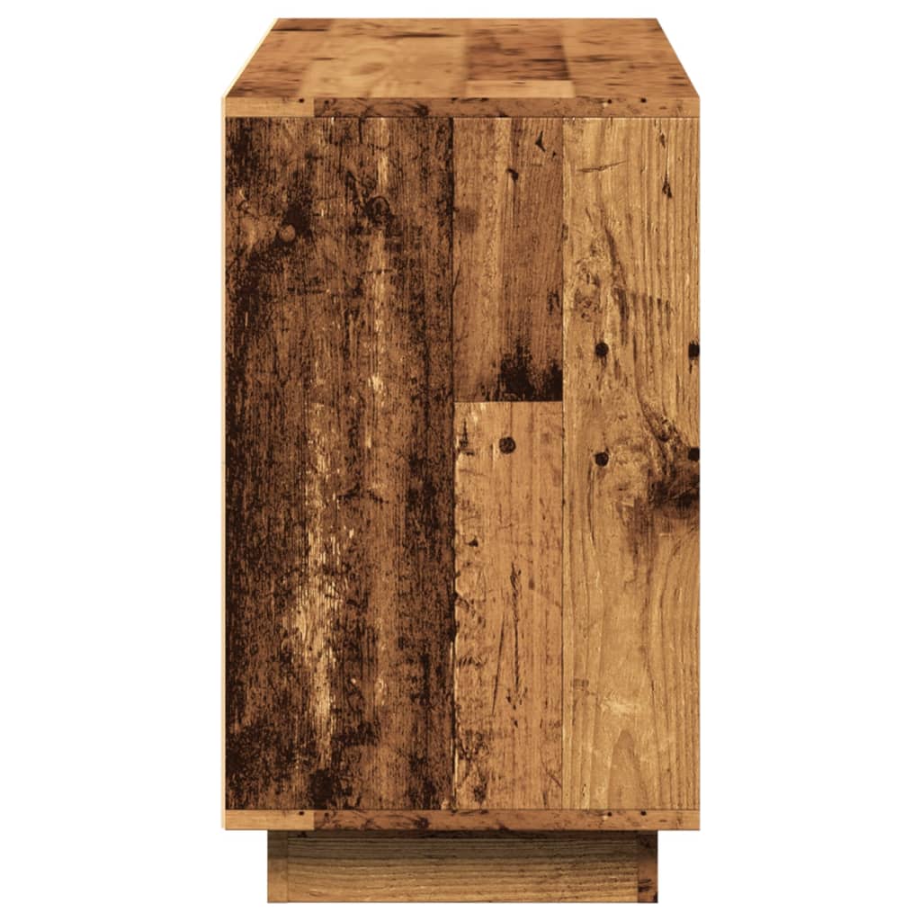Dressoir 102x35x60 cm bewerkt hout oud houtkleurig